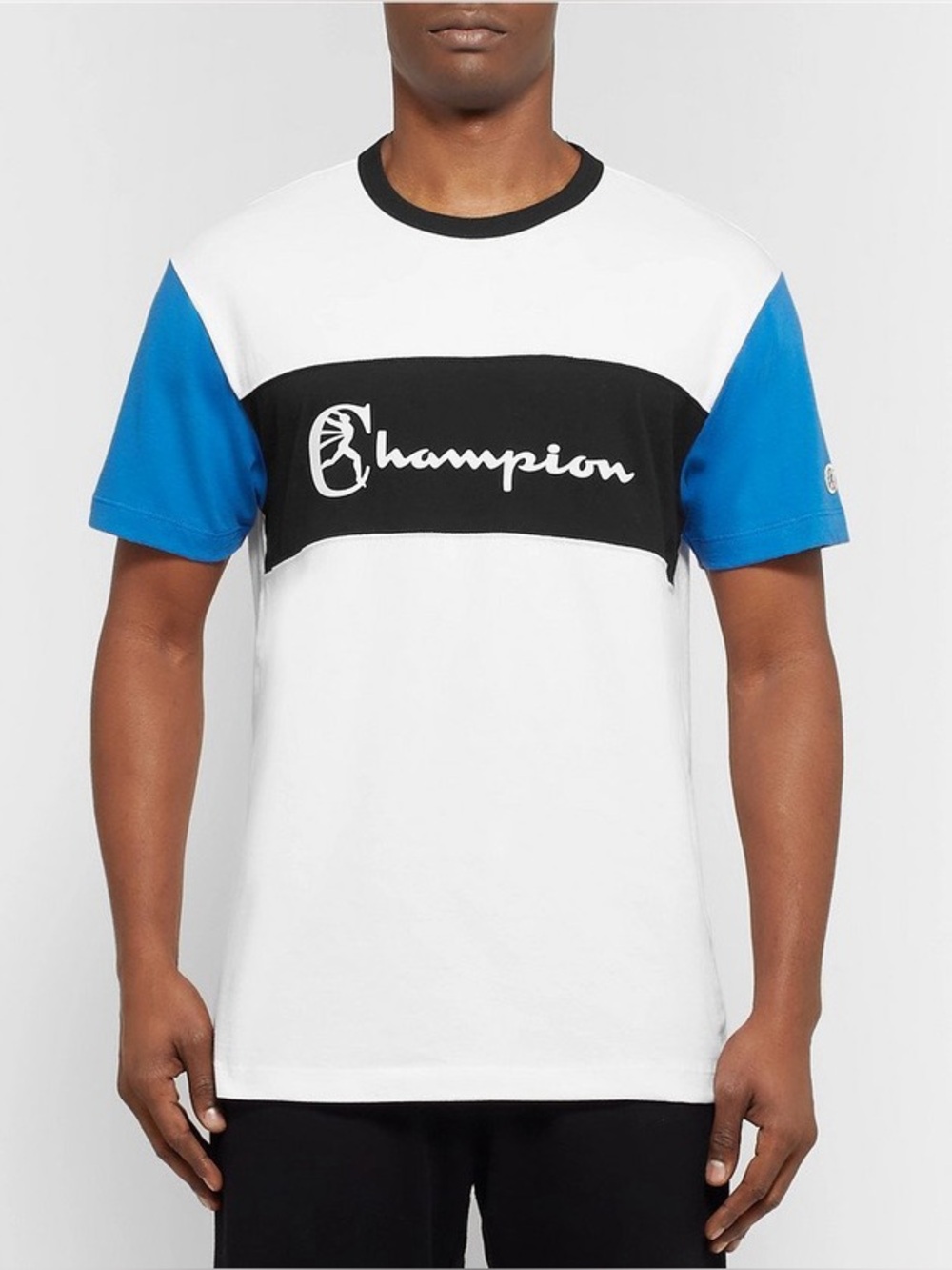 Todd Snyder X Champion - Logo-Print Striped Cotton-Jersey T-Shirt. Medium.
